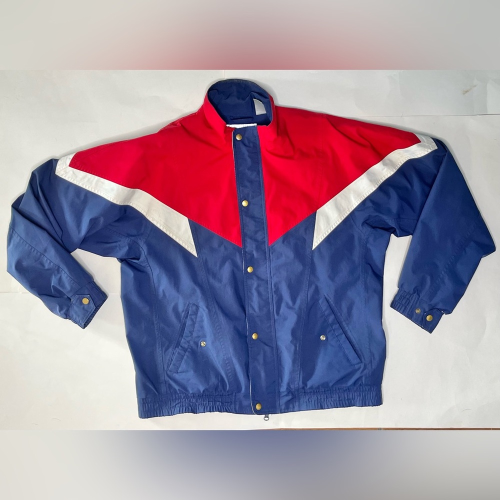 Tourney Gore-Tex Golf Windbreaker Red White Blue Jacket Mens Large Nylon